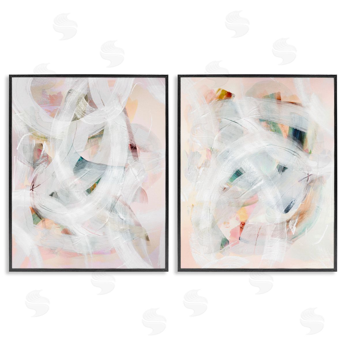 Subtle & Soft Abstraction Black Frame Print Wall Art, Home Decor by Gemma Bardot