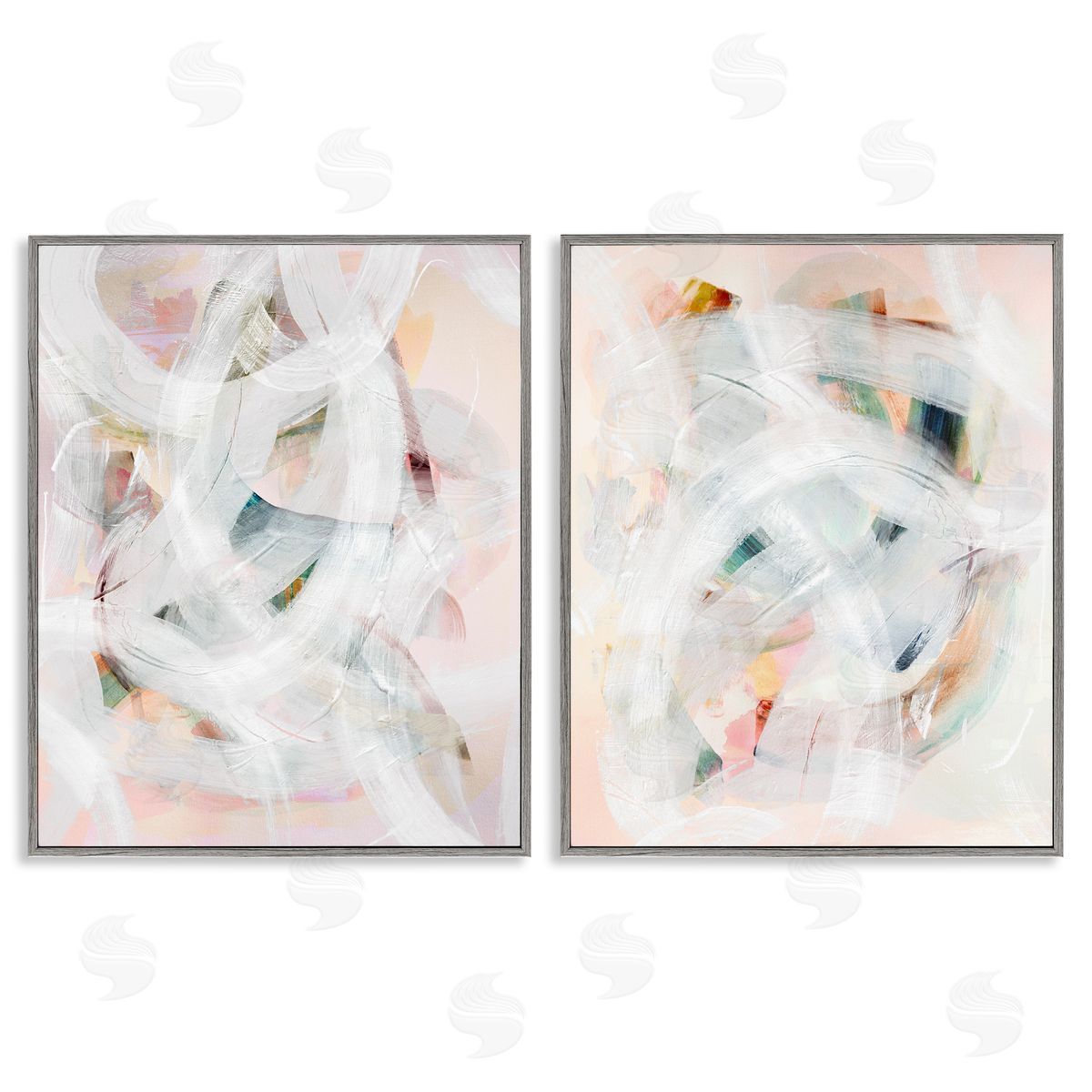 Subtle & Soft Abstraction Grey Frame Print Wall Art, Home Decor by Gemma Bardot