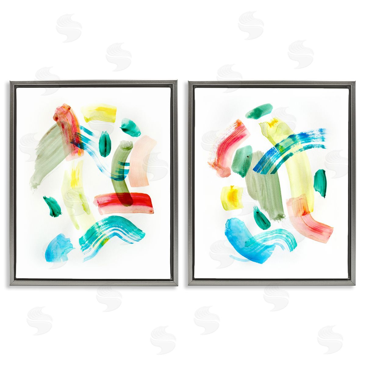 Macarana Abstract Hues Grey Floating Frame Canvas Wall Art, Home Decor by Gemma Bardot