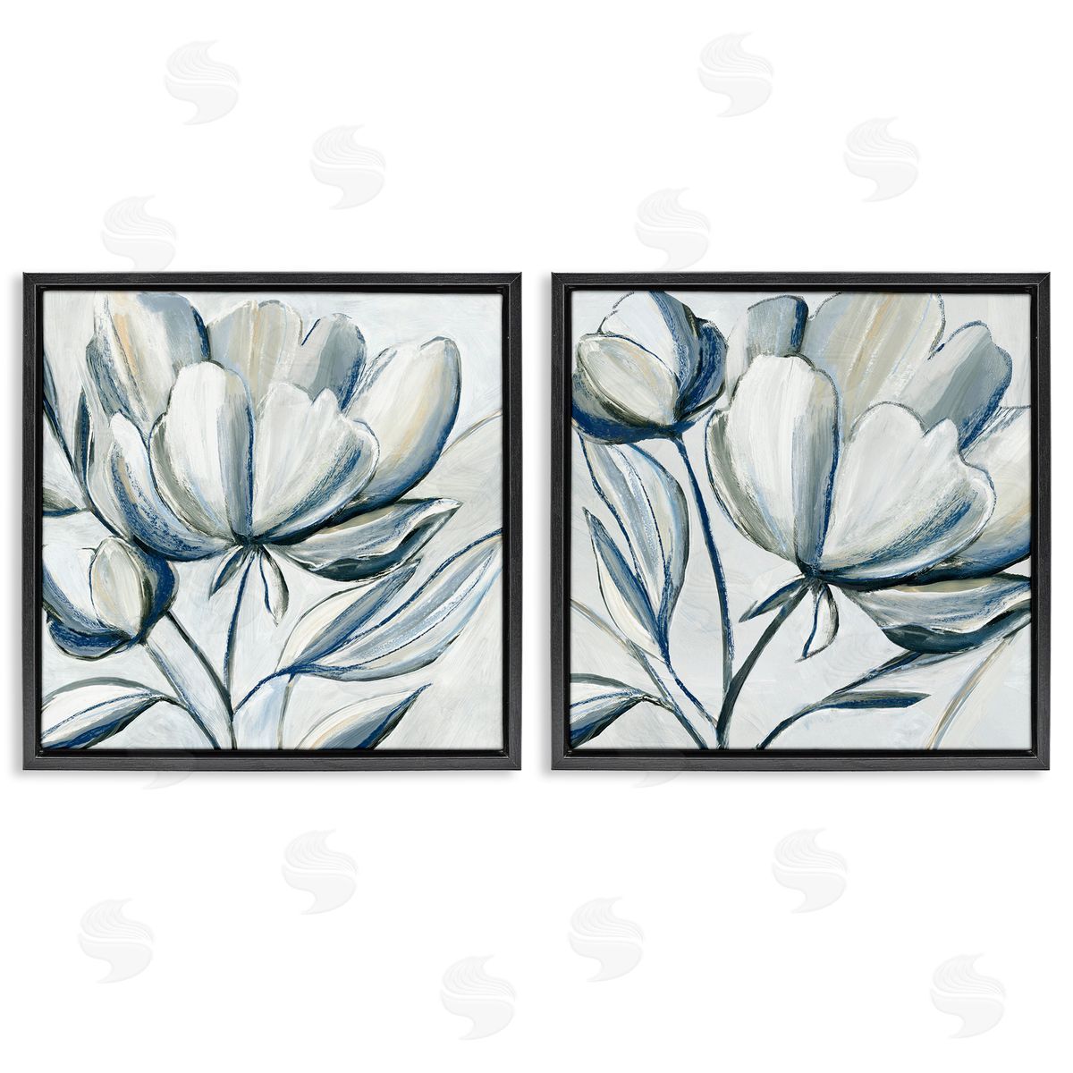 Hannah Dawson Brushed Grey Tulips Canvas Wall Art Print