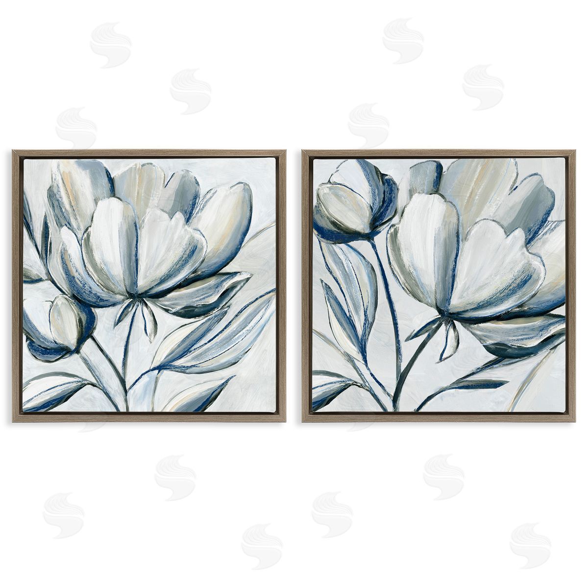 Hannah Dawson Brushed Grey Tulips Canvas Wall Art Print