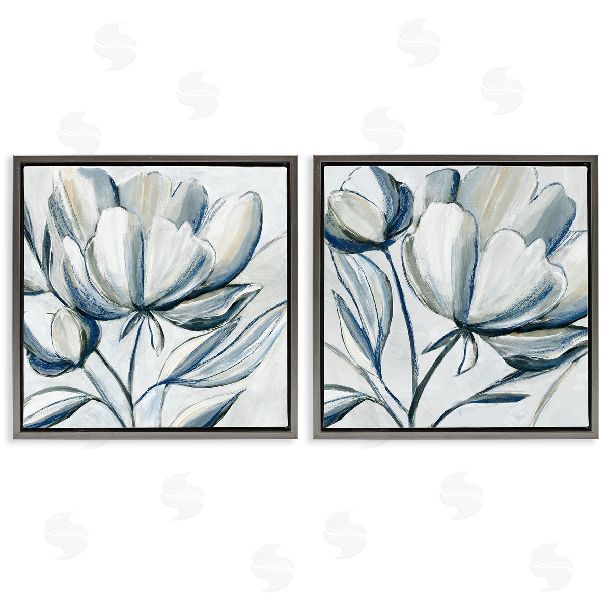 Hannah Dawson Brushed Grey Tulips Canvas Wall Art Print