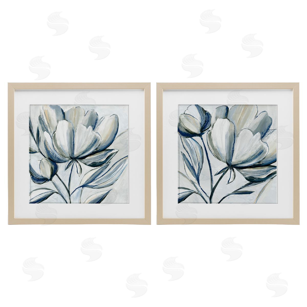 Hannah Dawson Brushed Grey Tulips Canvas Wall Art Print