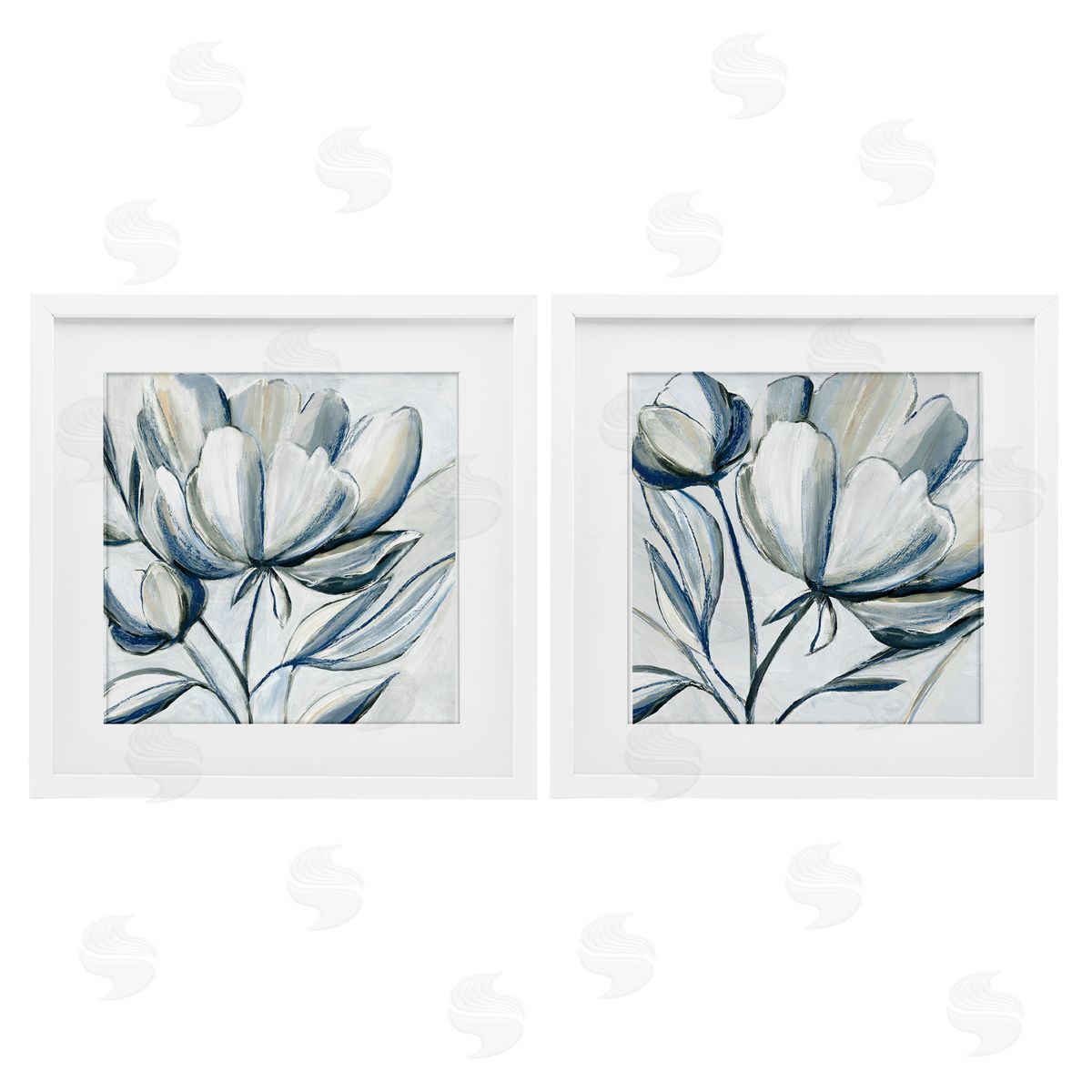 Hannah Dawson Brushed Grey Tulips Canvas Wall Art Print