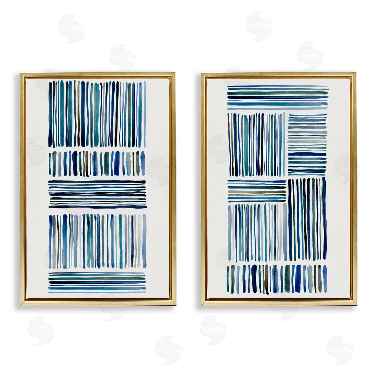 Hannah Dawson Contrasting Linear Dashes Canvas Wall Art Print