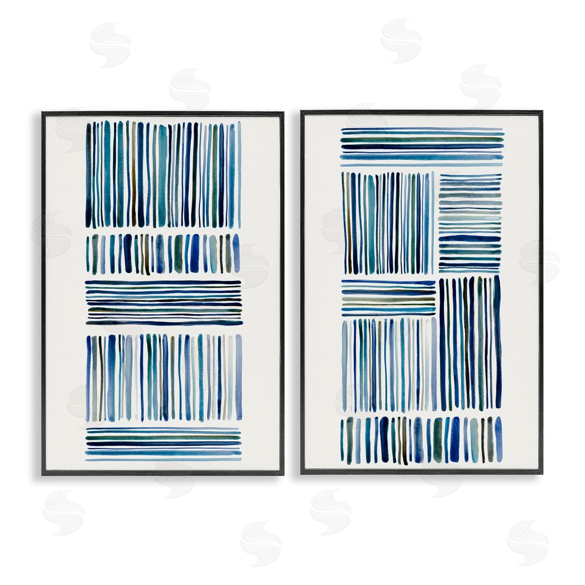 Hannah Dawson Contrasting Linear Dashes Canvas Wall Art Print