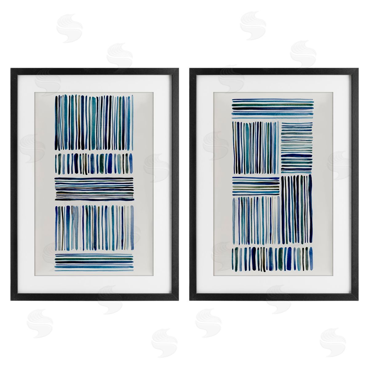 Hannah Dawson Contrasting Linear Dashes Canvas Wall Art Print
