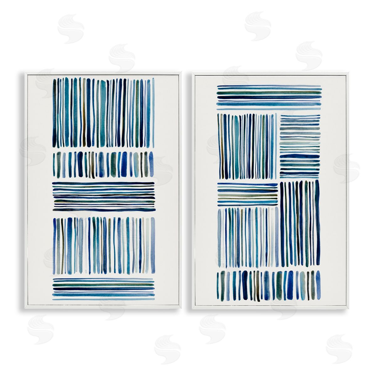 Hannah Dawson Contrasting Linear Dashes Canvas Wall Art Print
