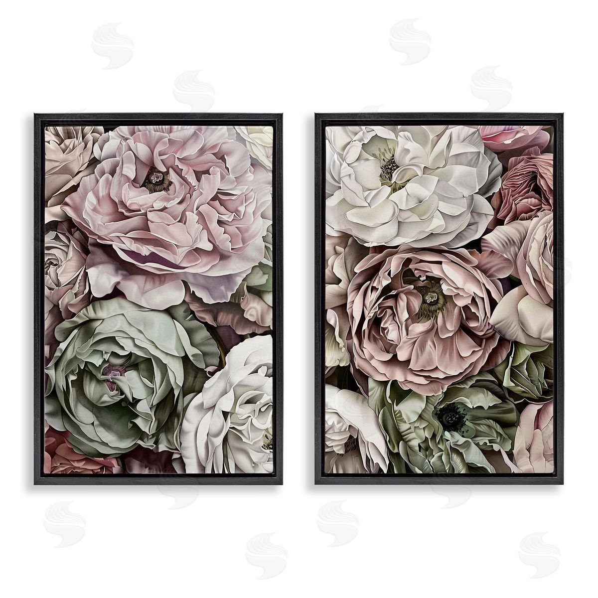 Annabelle Hall Mixed Roses and Peonies Canvas Wall Art Print