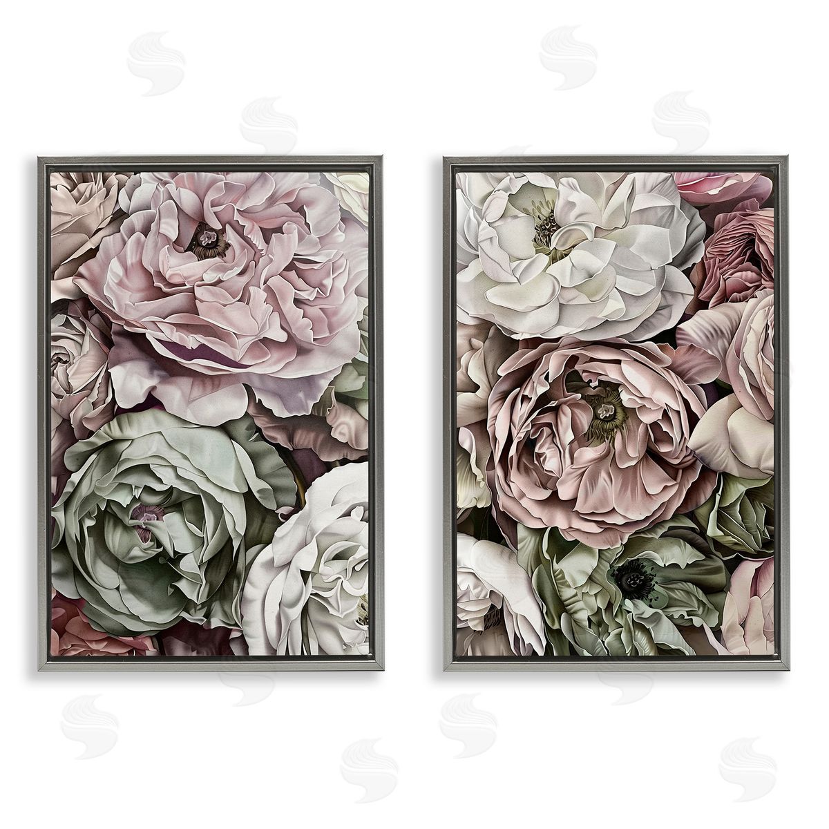 Annabelle Hall Mixed Roses and Peonies Canvas Wall Art Print