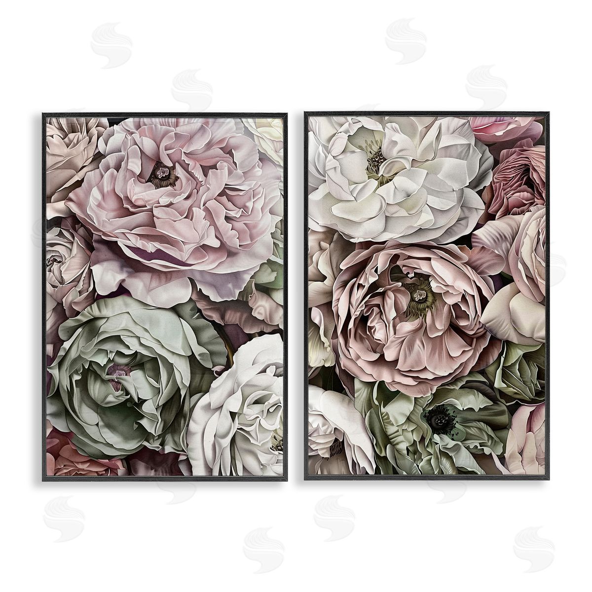 Annabelle Hall Mixed Roses and Peonies Canvas Wall Art Print