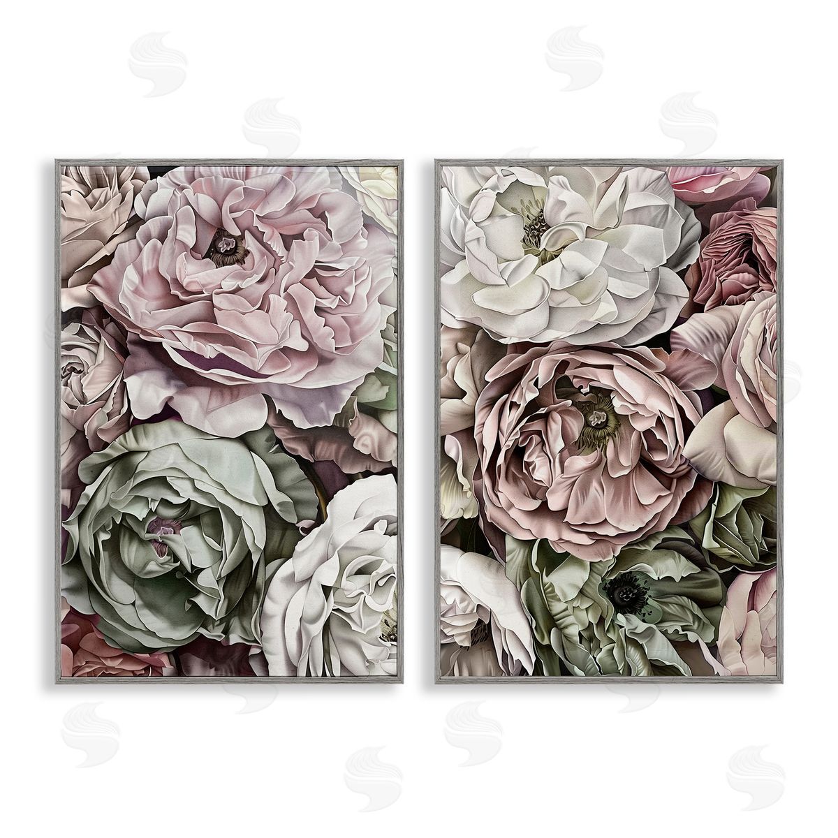 Annabelle Hall Mixed Roses and Peonies Canvas Wall Art Print