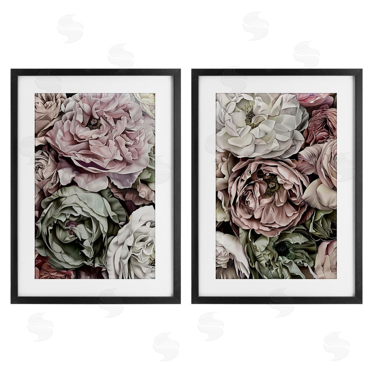 Annabelle Hall Mixed Roses and Peonies Canvas Wall Art Print