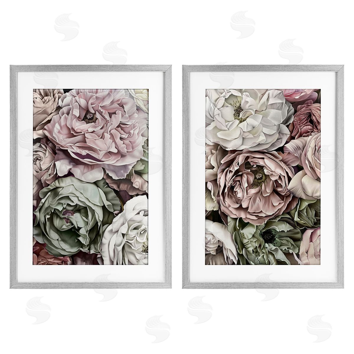 Annabelle Hall Mixed Roses and Peonies Canvas Wall Art Print