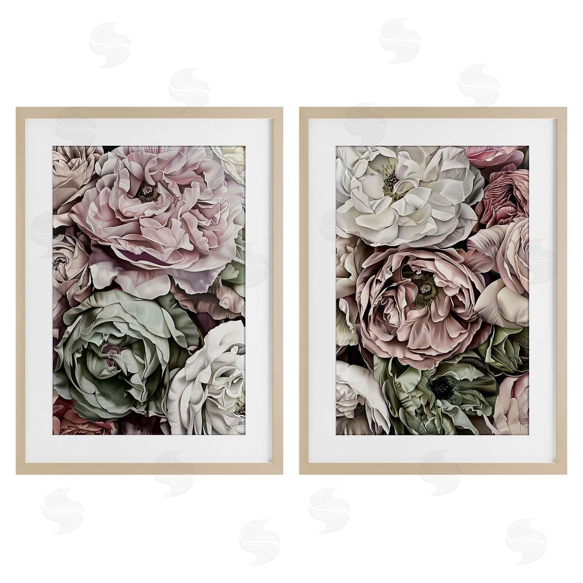 Annabelle Hall Mixed Roses and Peonies Canvas Wall Art Print