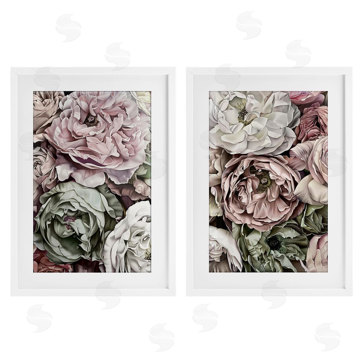 Annabelle Hall Mixed Roses and Peonies Canvas Wall Art Print