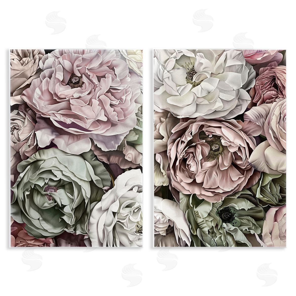 Annabelle Hall Mixed Roses and Peonies Canvas Wall Art Print