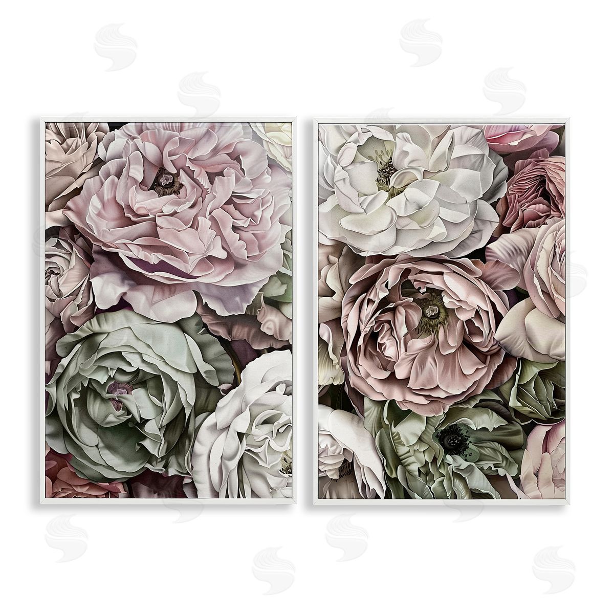 Annabelle Hall Mixed Roses and Peonies Canvas Wall Art Print