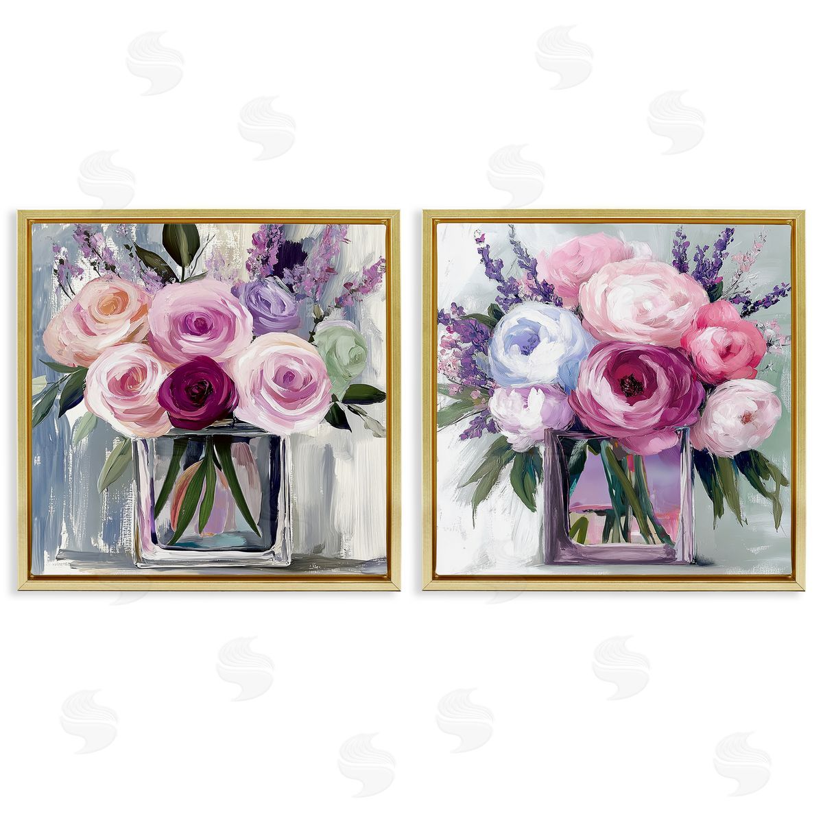 Annabelle Hall Cubic Vases of Flowers Canvas Wall Art Print