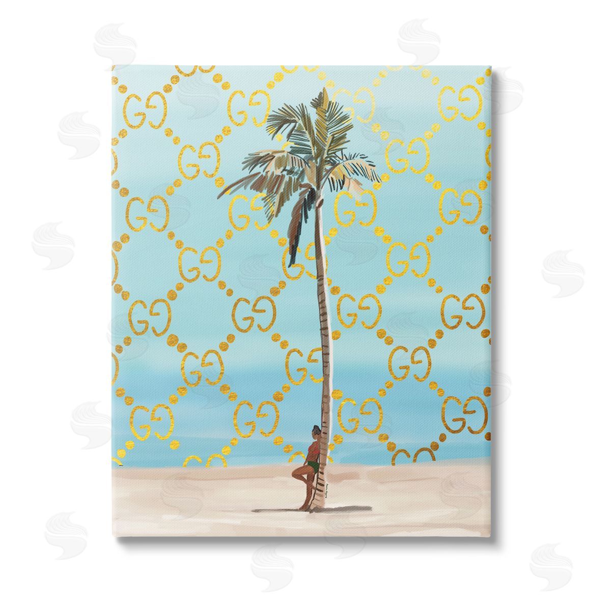 Amelia Noyes Glam Pattern Palm Tree Canvas Wall Art Print