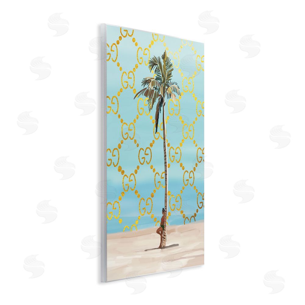 Amelia Noyes Glam Pattern Palm Tree Wooden Wall Plaque Art Print