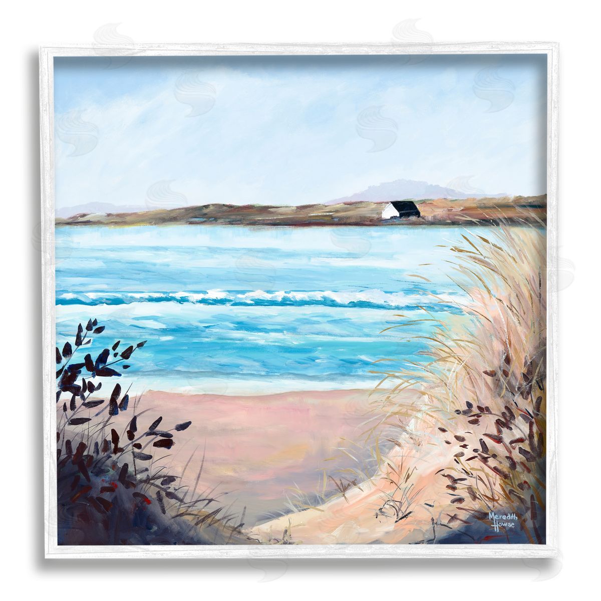 Meredith Howse Coastal Beach Landscape White Framed Giclee Wall Artside_