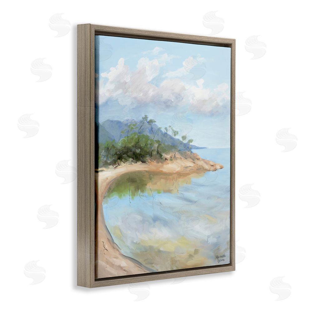 Meredith Howse Soft Beach Painting Brown Floating Frame Canvas Wall Art Print
