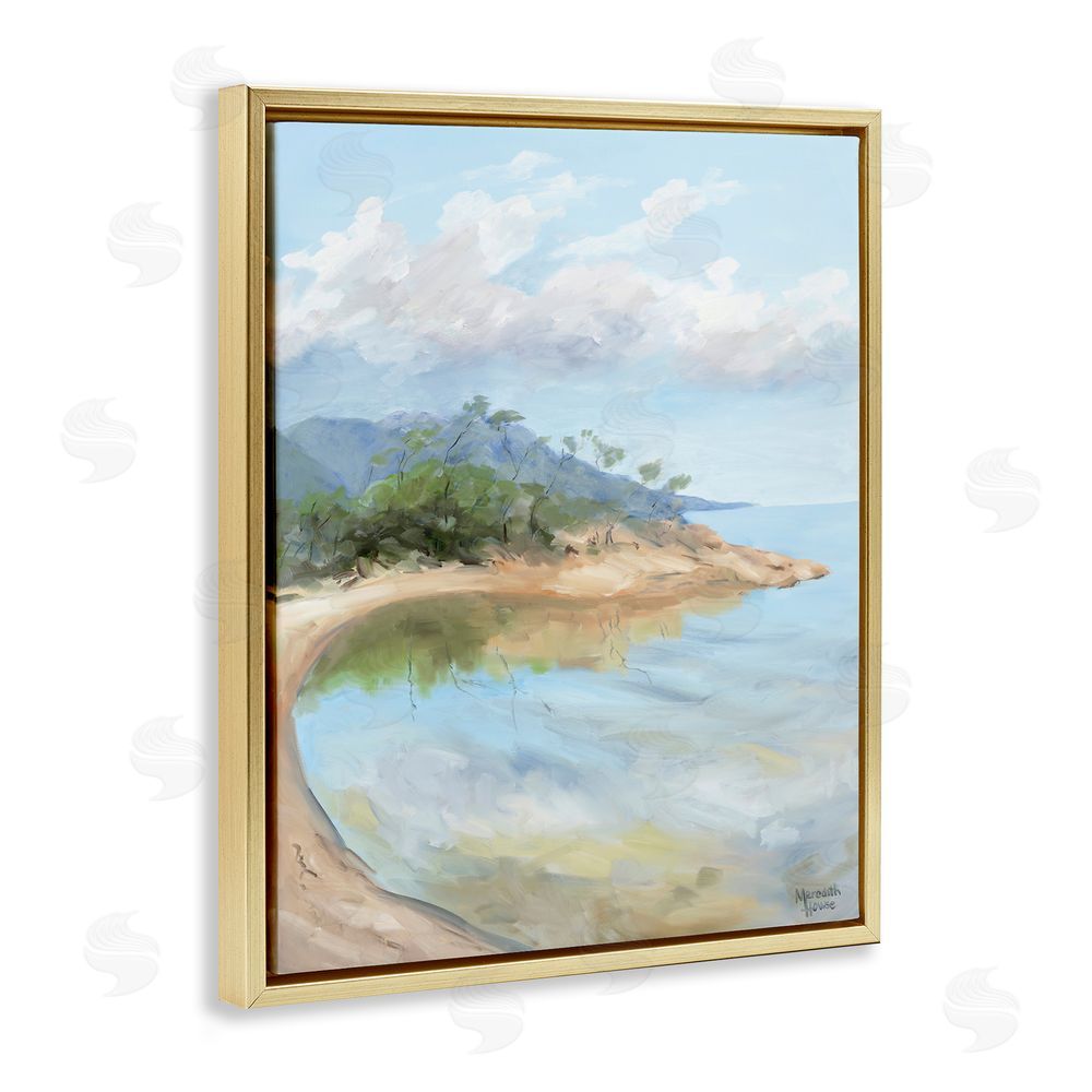 Meredith Howse Soft Beach Painting Gold Floating Frame Canvas Wall Art Print