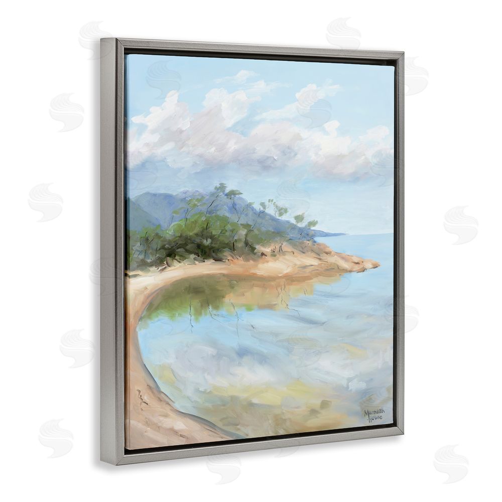 Meredith Howse Soft Beach Painting Gray Floating Frame Canvas Wall Art Print
