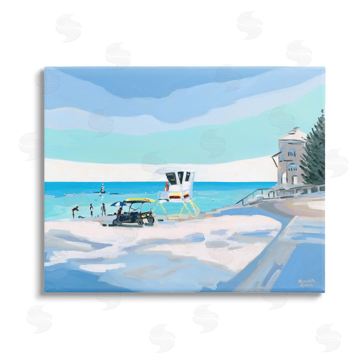 Meredith Howse Blue & White Beach Canvas Wall Art Print