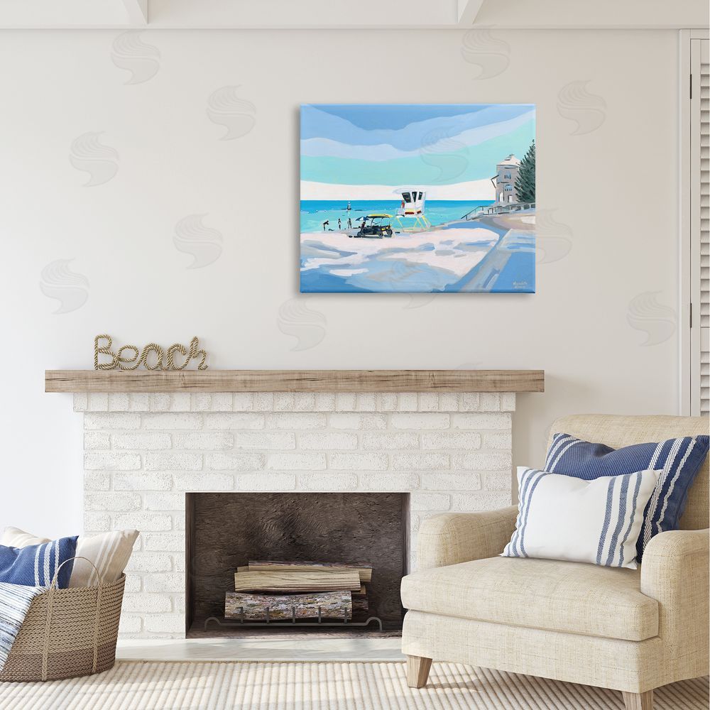 Meredith Howse Blue & White Beach Canvas Wall Art Print in Room