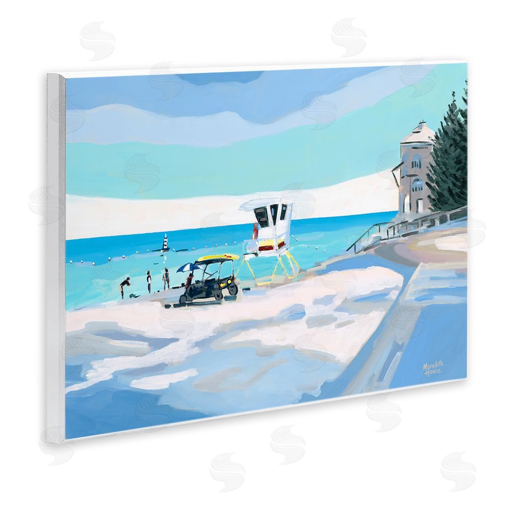 Meredith Howse Blue & White Beach Wooden Wall Plaque Art Print