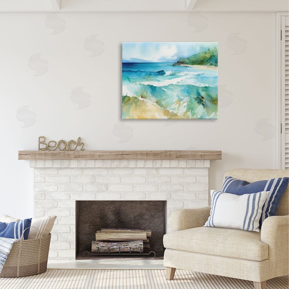 Andrea Haase Abstract Beach Waves Canvas Wall Art Print in Room