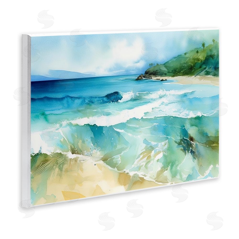 Andrea Haase Abstract Beach Waves Wooden Wall Plaque Art Print