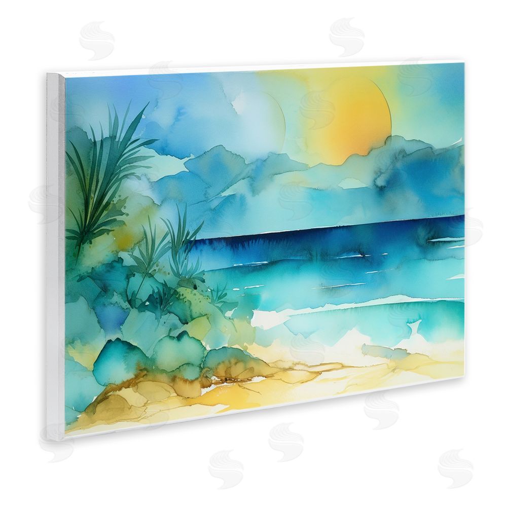 Andrea Haase Abstract Sun on Beach Wooden Wall Plaque Art Print