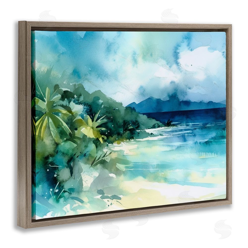 Andrea Haase Abstract Tropical Landscape Brown Floating Frame Canvas Wall Art Print