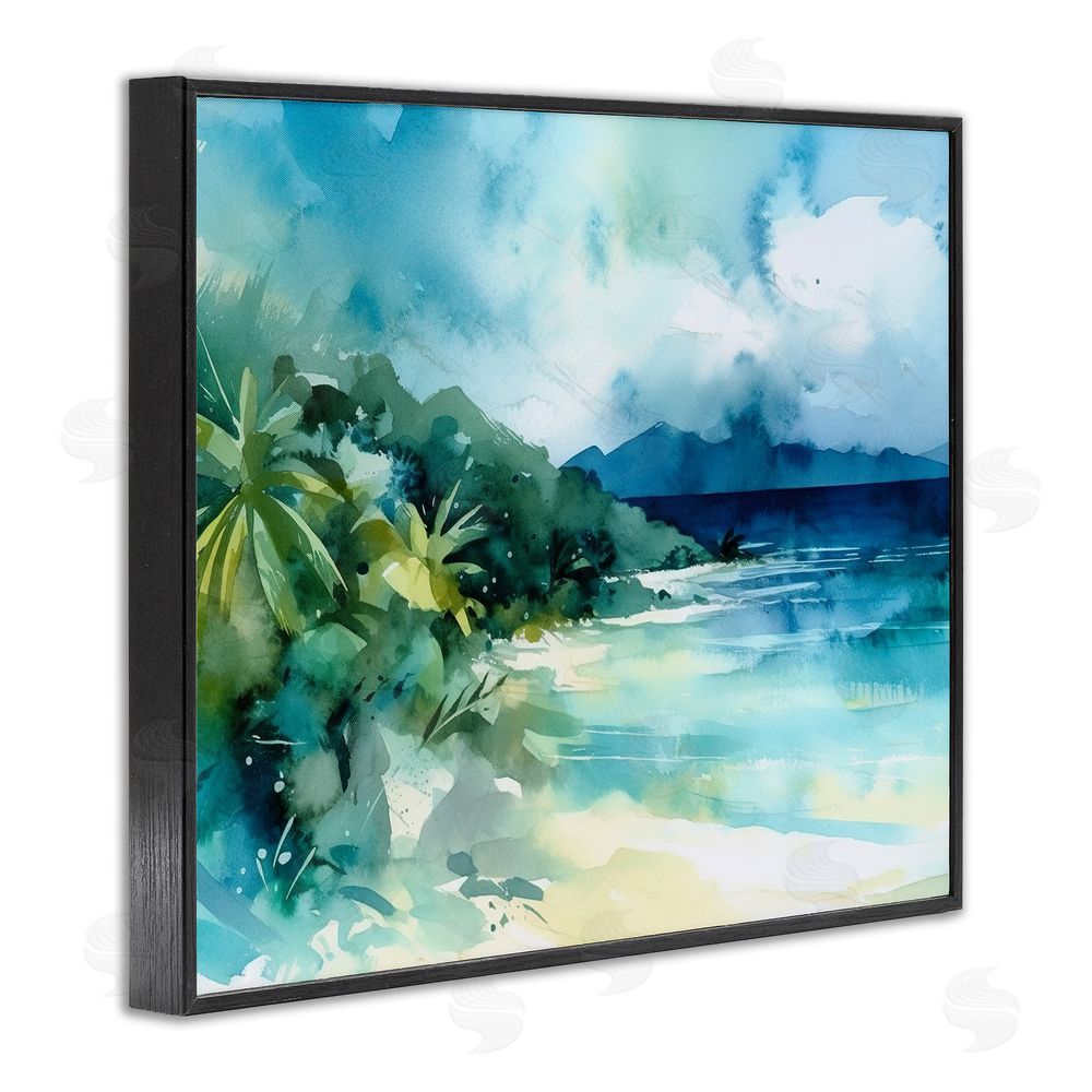Andrea Haase Abstract Tropical Landscape Black Framed Giclee Wall Art Print