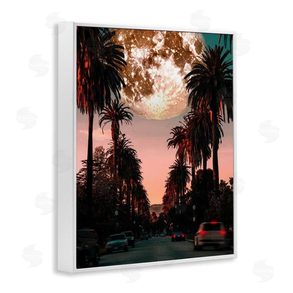 Ziwei Li Tropical Moon Sunset White Framed Giclee Wall Art Print
