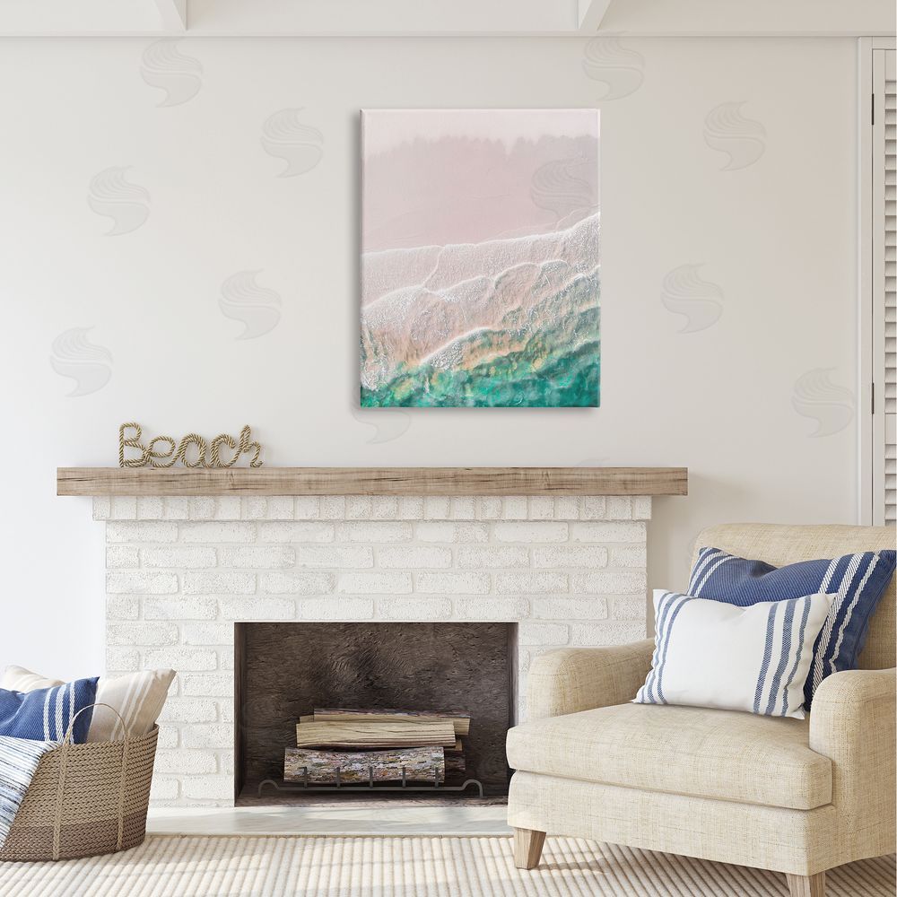 Incado Modern Beach Foam Canvas Wall Art Print in Room