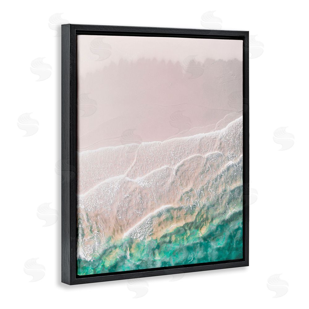 Incado Modern Beach Foam Black Floating Frame Canvas Wall Art Print