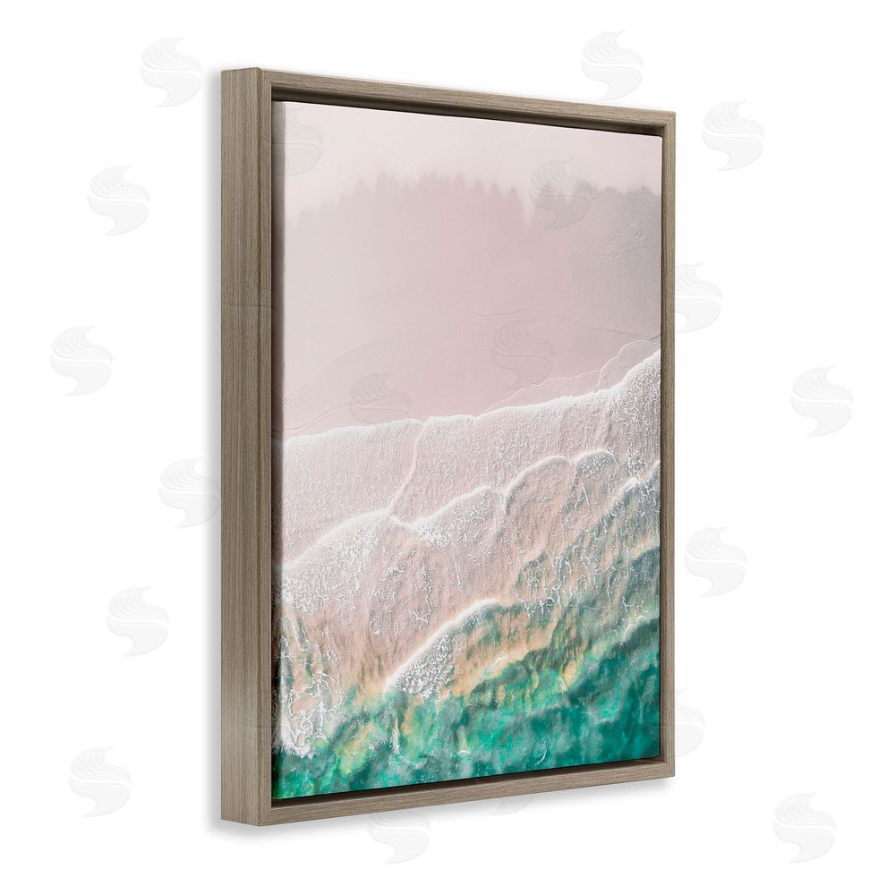 Incado Modern Beach Foam Brown Floating Frame Canvas Wall Art Print