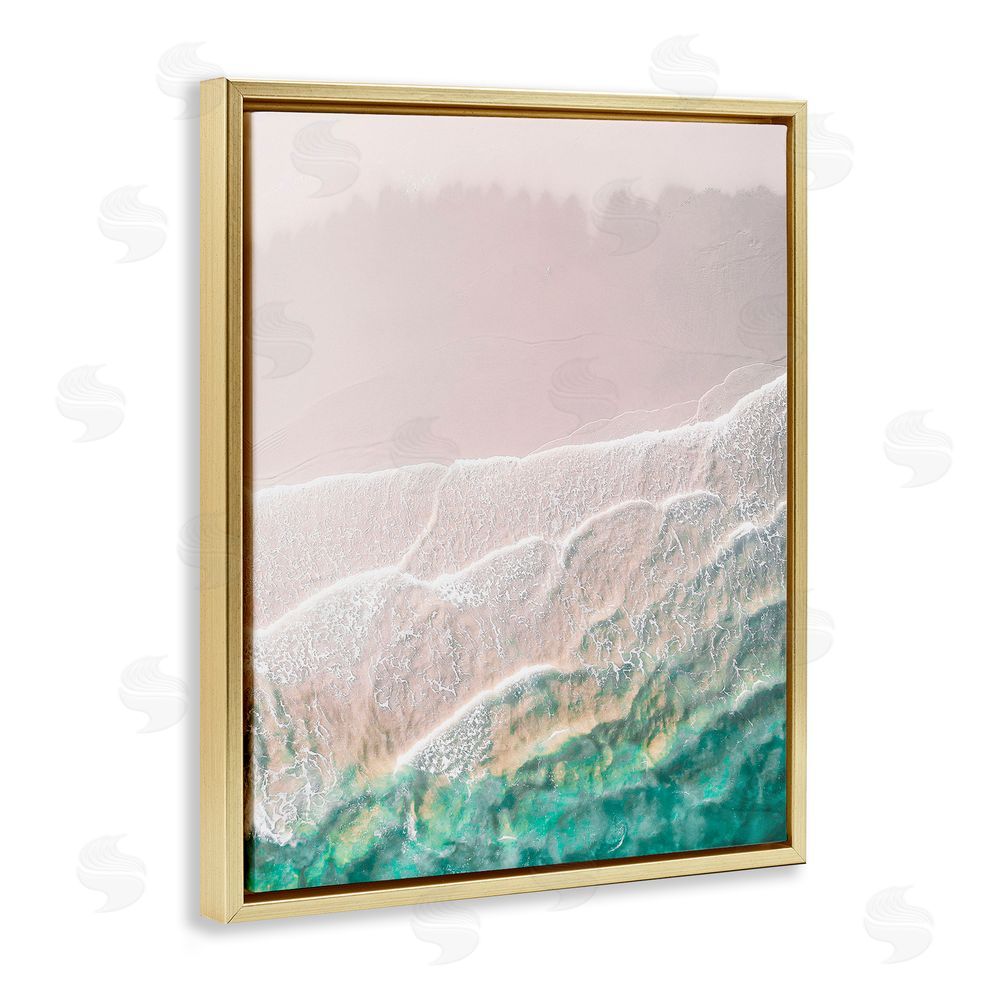 Incado Modern Beach Foam Gold Floating Frame Canvas Wall Art Print
