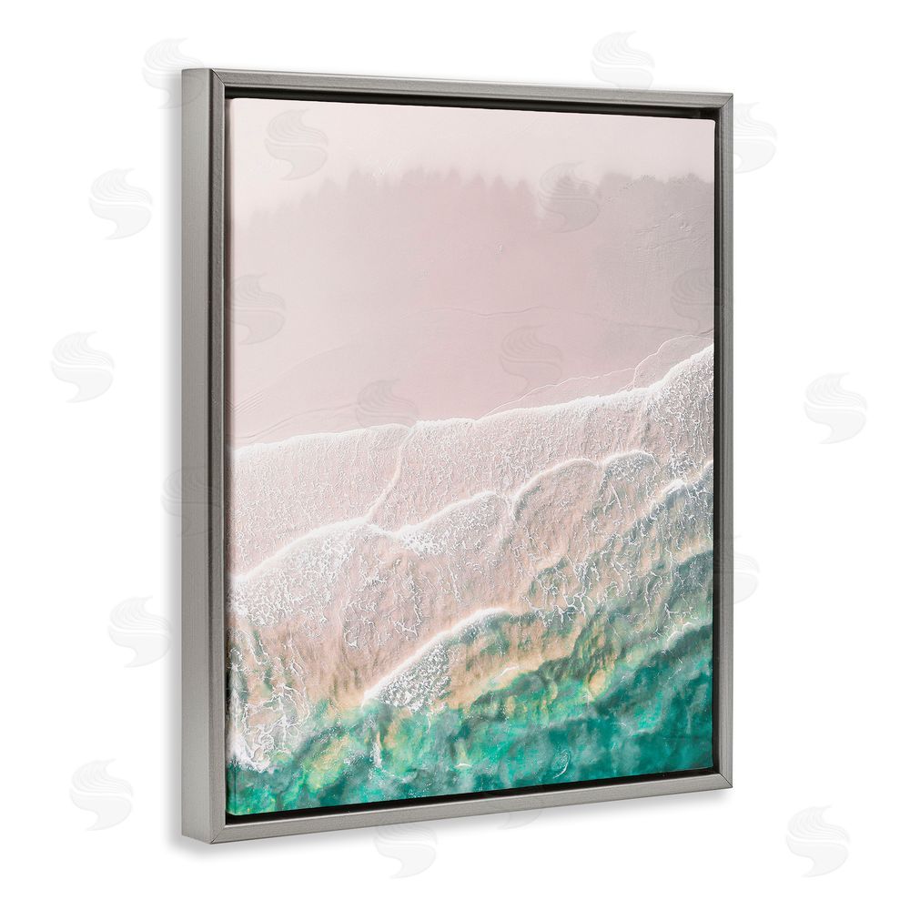 Incado Modern Beach Foam Gray Floating Frame Canvas Wall Art Print