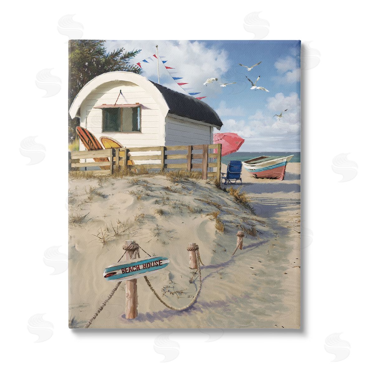 Jason Kirk Beach House Landscape Canvas Wall Art Print
