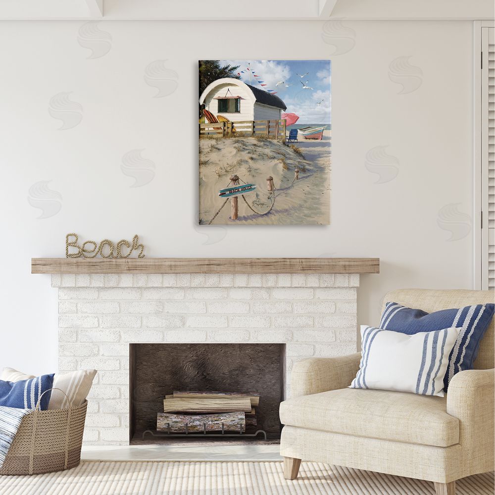 Jason Kirk Beach House Landscape Canvas Wall Art Print in Room