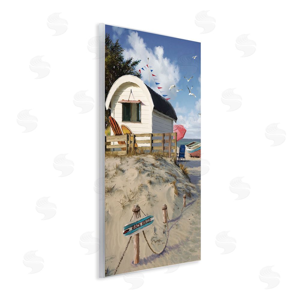 Jason Kirk Beach House Landscape Wooden Wall Plaque Art Print
