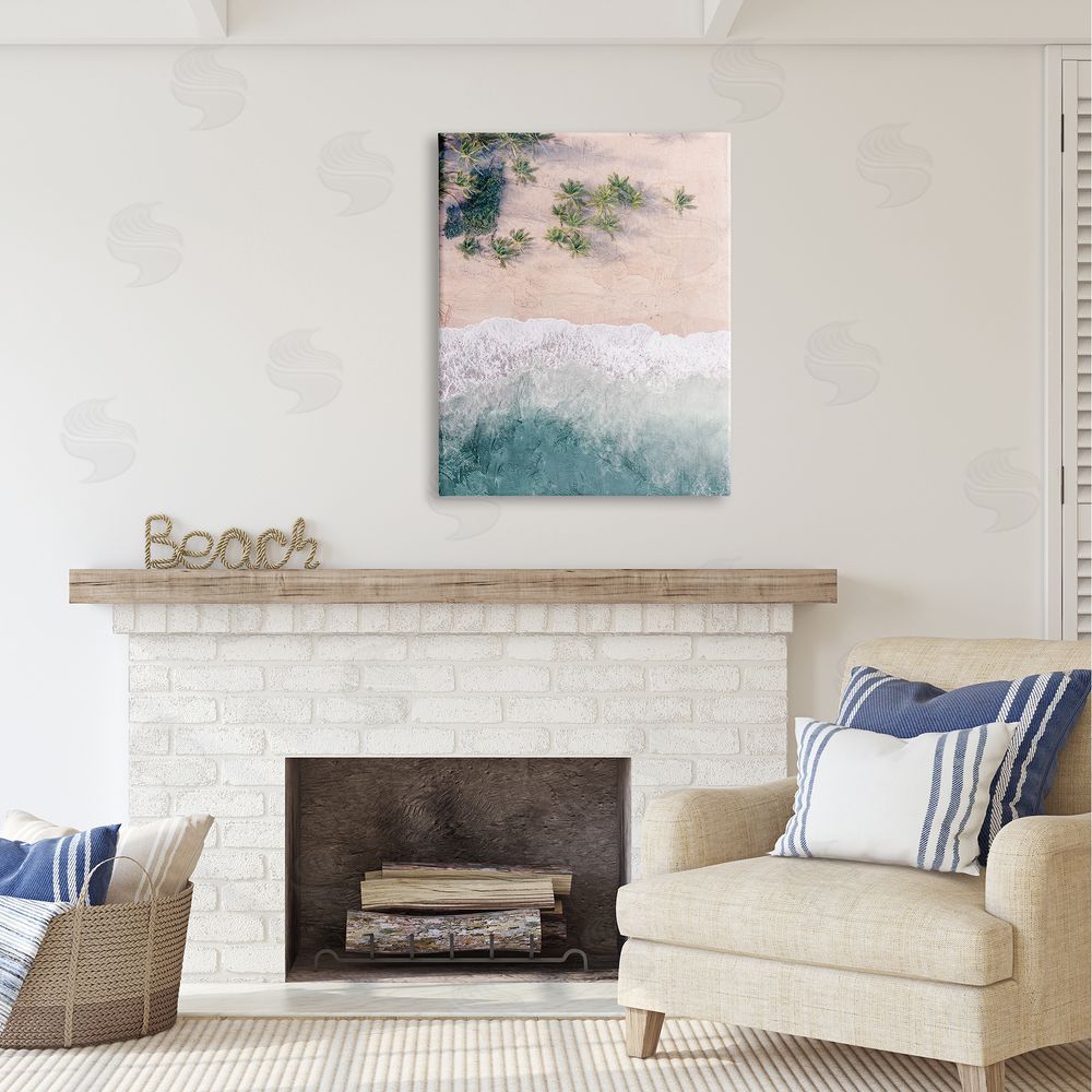 Kim Allen Aerial Tropical Beach Canvas Wall Art Print in Room