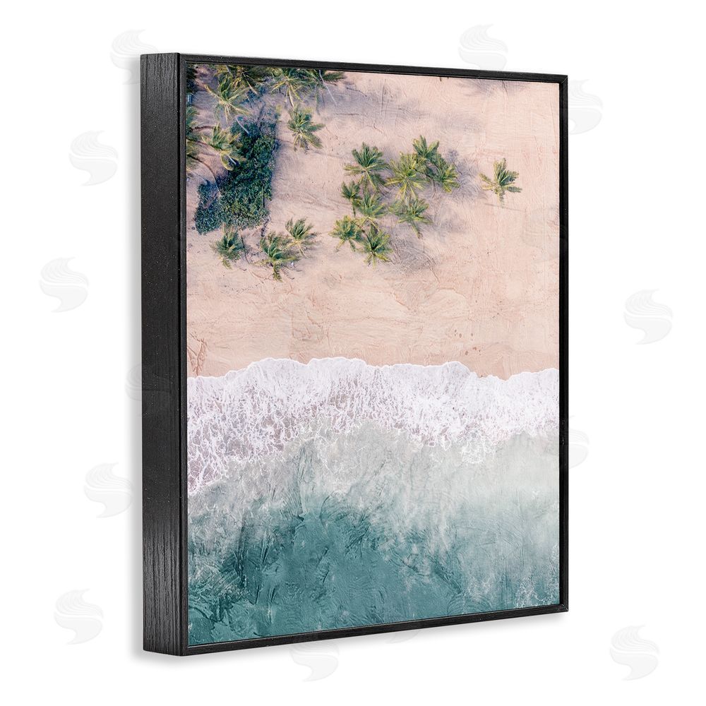 Kim Allen Aerial Tropical Beach Black Framed Giclee Wall Art Print