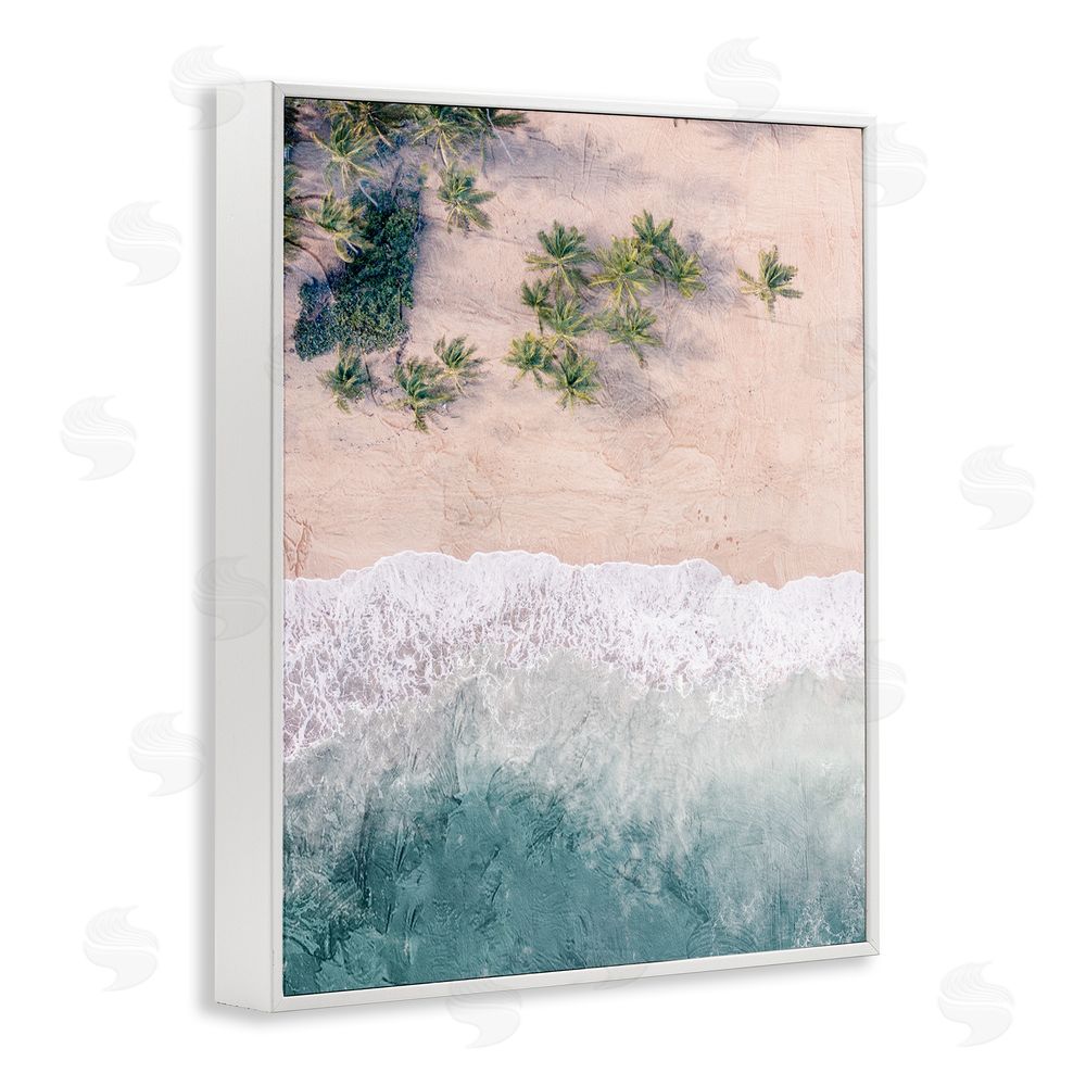 Kim Allen Aerial Tropical Beach White Framed Giclee Wall Art Print