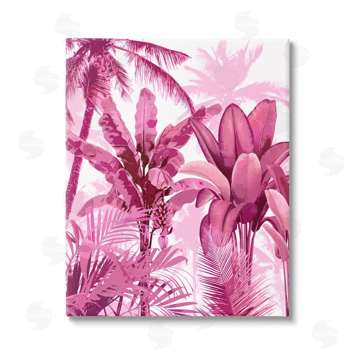 Kristen Drew Pink Tropical Palm Leaves Canvas Wall Art Print